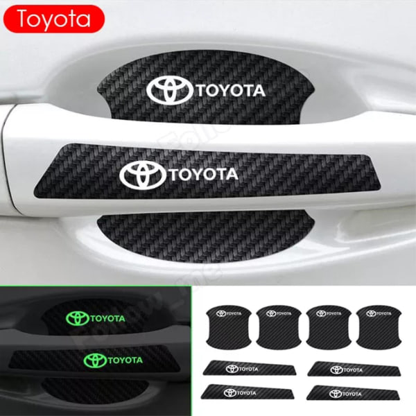 8 stk lysende bildørhåndtaksbolleklistremerker Høyt tøyelig bolleklistremerke egnet for Mitsubishi (Toyota)