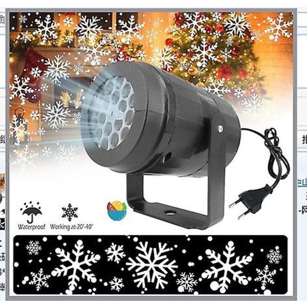 Led Laser Snowflake Projector Light Garden Party Light1st-svart