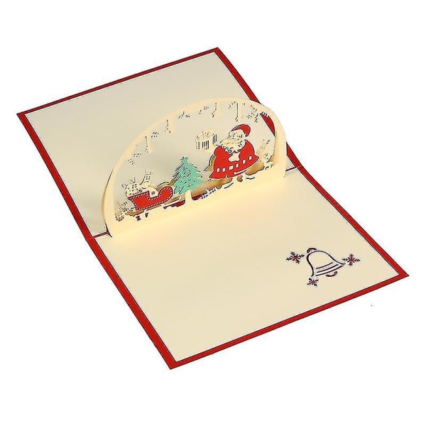 15,5 X 12,5 cm 3d juletemakort Glædelig jul til juleferiehilsen med konvolut (h116)