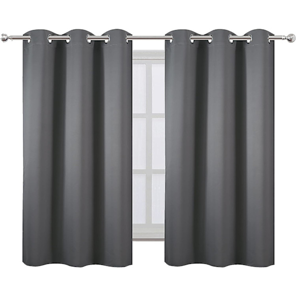 Grå Termiska Mörkläggningsgardiner/52\"b*54\"l132*137cm /Set med 2 Paneler Mörkläggningsgardiner