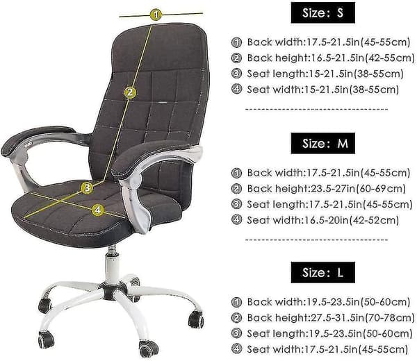 Kontorstol Skrivebordsdeksel Vannbestandig Grå Stretch Jacquard Datamaskin Stolseter For Armlenestoler M