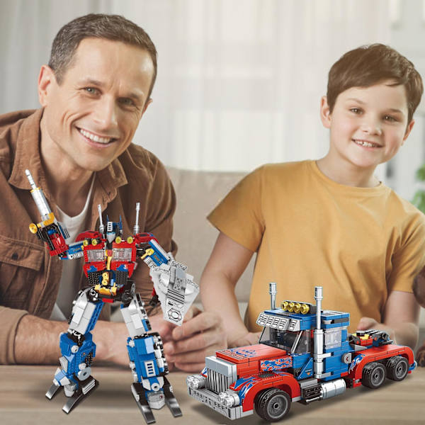 10 stk Transform Robot Bil Byggelegetøj til drenge i alderen 8-12 år, 8-i-2 Robot Fly Skib Byggesæt til 10-årige drenge, Julegave Fødselsdagsgave.