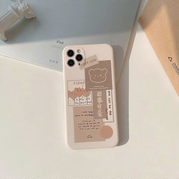 Kompatibel med iPhone 12 6,1 tum Skal med Söt Björnunge 3D Cartoon Mönster för Kvinnor Flickor Mjuk Silikon Skyddande för iPhone 12 [Passar inte iPhone 12 Pro