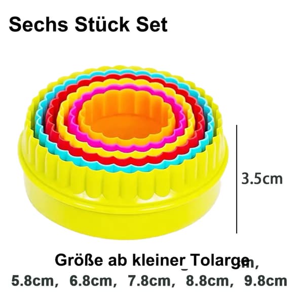 Runda kakformar set, 6 st, för kakor smörgås fruktdeg