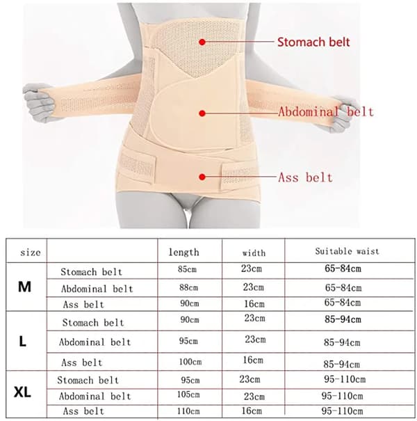 3 i 1 Postpartum Belly Girdle - Hög Elastisk Postpartum Girdle Typ B