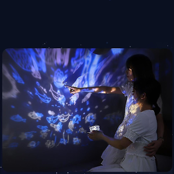 Svampblommande Projektionslampa Tre-färgad Atmosfärslampa