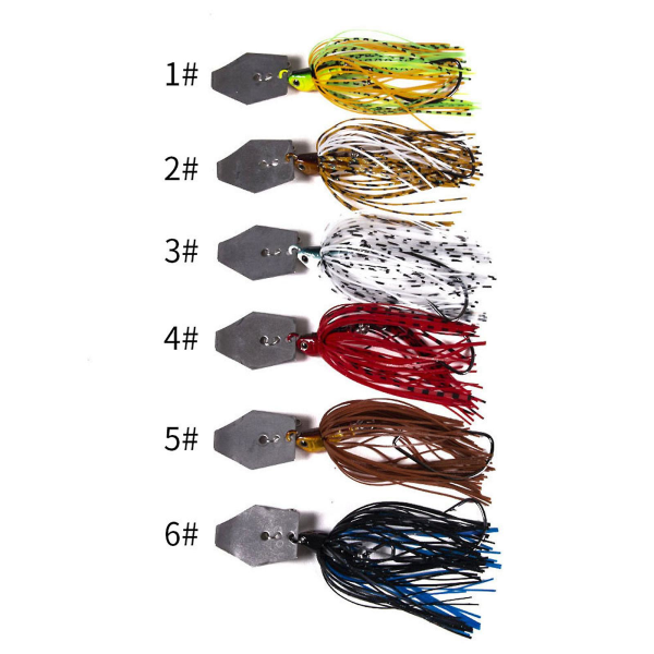 6 STK Jig-fiskeloker med blade Multi-farve Bass Fishing Lure Kits, Vibrerende Spinner Bait Fishing Jigs til ørred, gedde, sandart og muskie