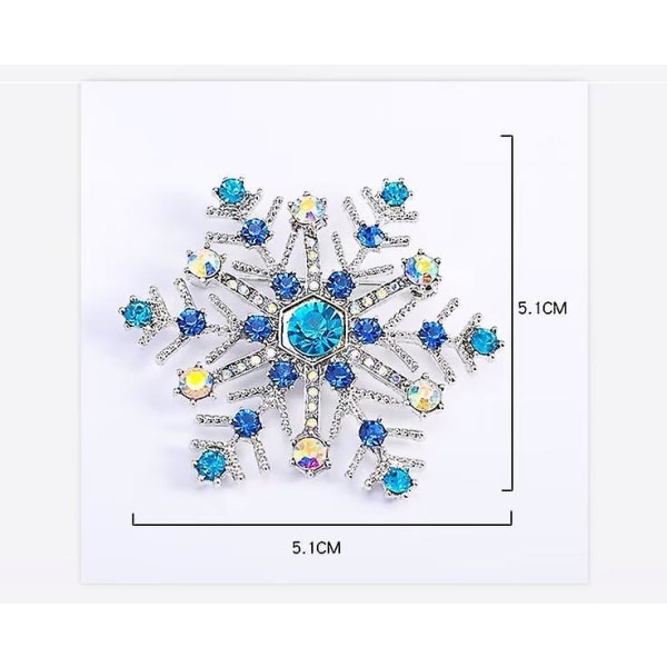Krystall Vinter Snøfnugg Brosje Pins for Kvinner