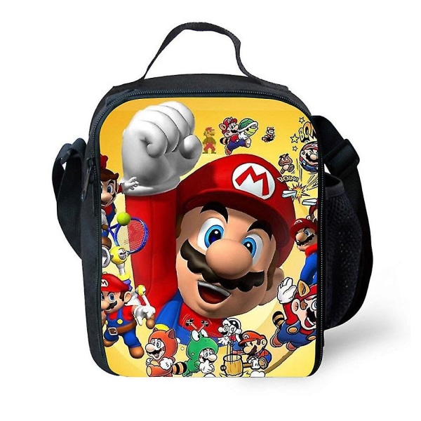 Super Mario Bros tegneseriespil Madpakke Bærbar picnictaske til kontorarbejdsskolegaver（E）