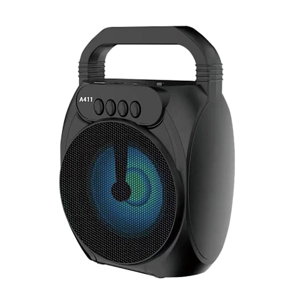 Bluetooth-högtalare, bärbar utomhusstereo, plugin-kort, USB-minne, med färgglada löpande lampor, bärbar kompaktstereo