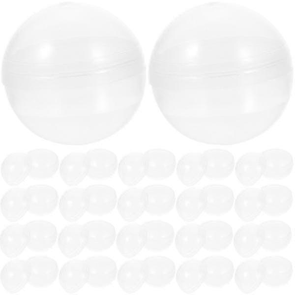 100 st Transparenta plastkulor Tvinnade runda kulor för flera ändamål Klara fyllbara gripkulor（3,2X3,2cm）