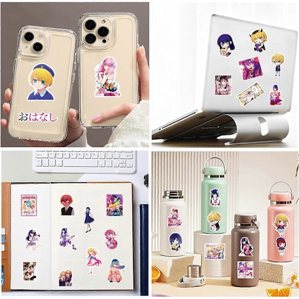 Oshi no Ko Stickerpaket, 50 st, Estetiska Söta Vinyl Anime Sticker Dekaler, för Laptop, Vattenflaska, för Barn, Småbarn, Tonåringar, Flickor, Vuxna, Stötfångare