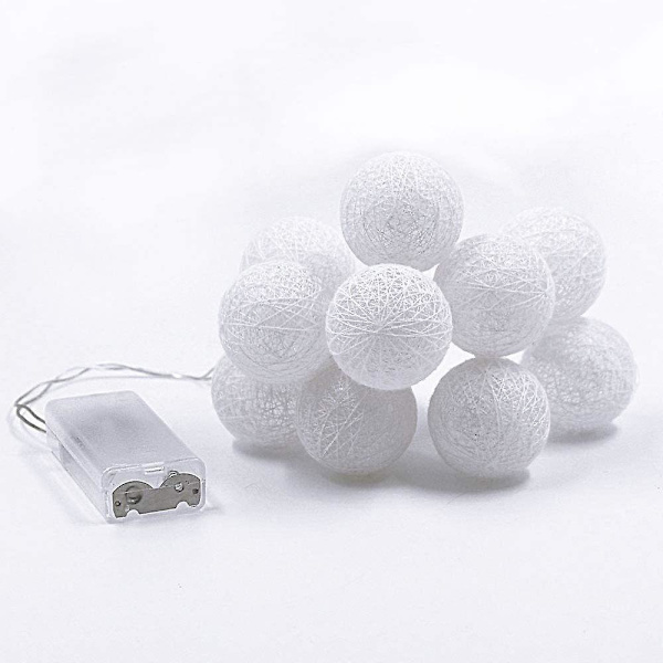 Bomullsboll ljusslinga usb 10 LED bomullsboll ljusslinga 2 meter varmvit