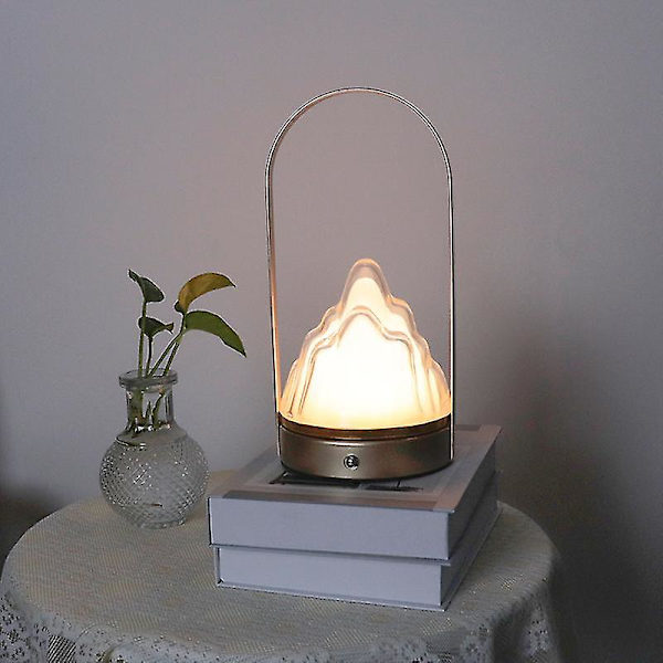 Ny isfjell håndholdt lampe hengelampe skrivebordsdekorasjon bordlampe - Snngv（Rett håndtak）