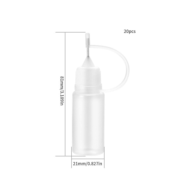 20 st 10 ml Limflaska med nålspets Applikator DIY Quilling Verktyg Precisionsflaska Pressflaska