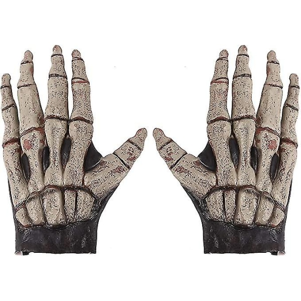 Skull Gloves Halloween Decoration Puku Käsineet Party Cosplay Skeleton Gothic Gloves Horror Bones Käsineet Halloween Sisustus