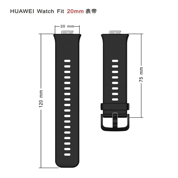 For Huawei Watch Fit Justerbare gummiremser Smartwatch-tilbehør