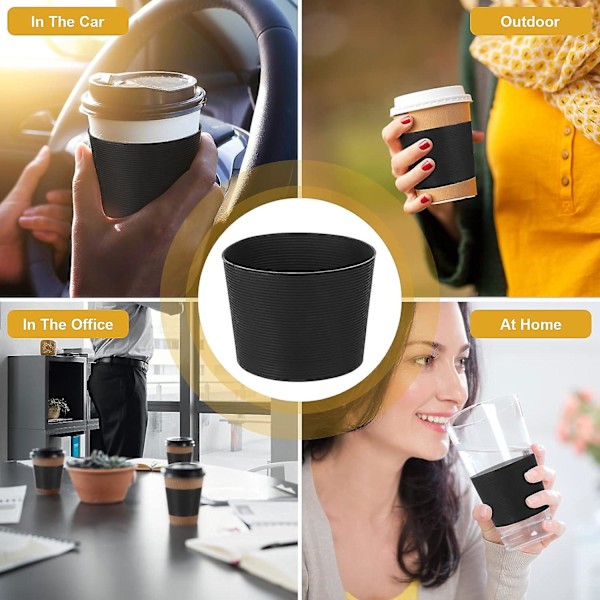 Silikonkoppärm, kaffekoppsflaskhölje, 10 st värmebeständiga halkfria silikonkaffekoppshöljen, resistenta återanvändbara glasflaskmuggkoppshöljen, ho