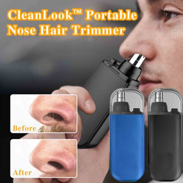Elektrisk näs- och öronhårstrimmer-6 000 RPM precisionsverktyg utan att skada huden (svart)