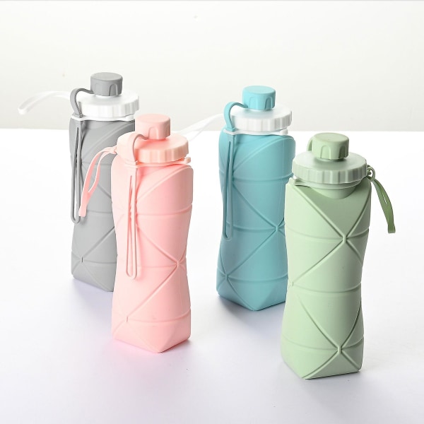 Kokoontaitettavat vesipullokupit vuotamaton venttiili uudelleen käytettävä BPA-vapaa silikoni taitettava matkavesipullokuppi (harmaa)