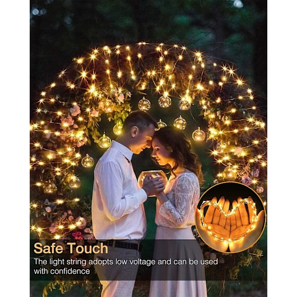 Solcellsbelysning för utomhus 32m 300 Led Solcellsdriven 8 lägen Solcellsfairylights Vattentät Dekoration för Trädgård Patio Yard, Julbröllop