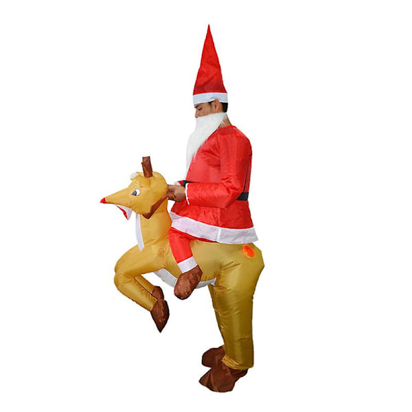 Uppblåsbar Santa Claus-dräkt för vuxna, roliga julklappskläder, älgkostym