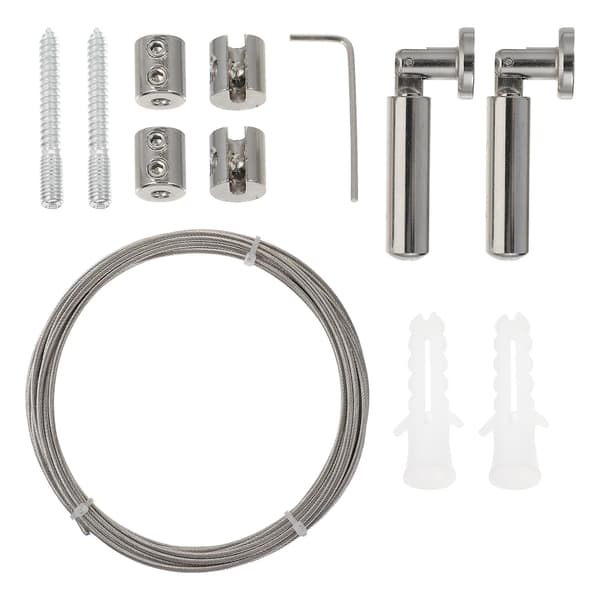 1 Set 5M Rostfritt Stål Kläder Hängande String Gardin Draperi Tråd Stång Set