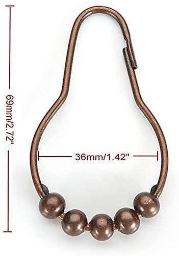 2-pack Duschdraperi Krokar Ringar, Rostfritt Stål Rostfria Duschdraperi Ringar Och Krokar - Set Om 24 - Brons