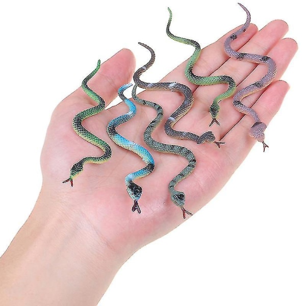 12 stk højsimuleringslegetøj plastik slangemodel Sjov skræmmende slange børne sjov legetøj
