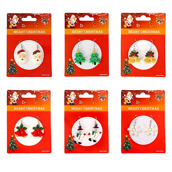 Julsmycken Snögubbe Julgran Örhängen För Kvinnor Kreativa Barnsemester Klänning Klockor Snöflinga Julörhängen（stil 1）
