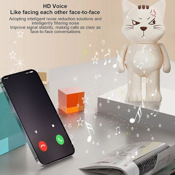 Bluetooth-högtalare Puss Styling Bluetooth 5.2 Tung bas Stereoljud Surroundljud Mini Bärbar högtalare Stor kapacitet Litiumbatteri Multifunktionsknapp Hd-samtal