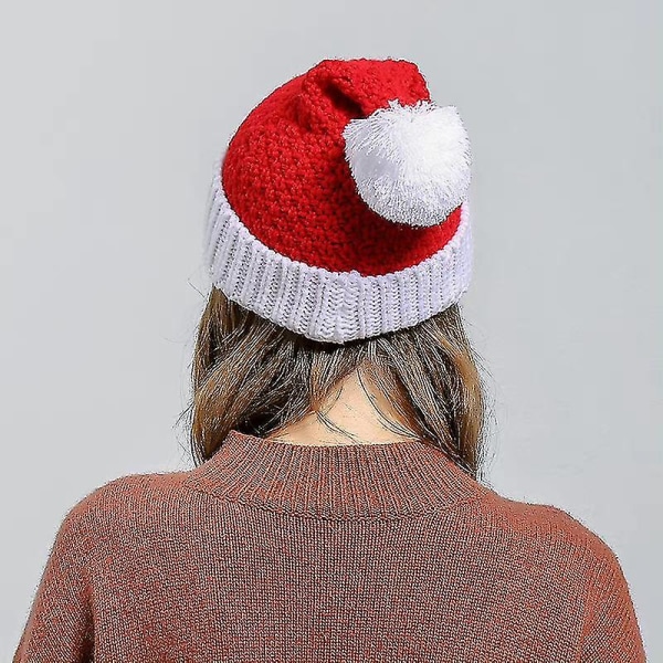 Julekabel strikket lue unisex Pom Pom Bobble Xmas Vinter varm ulllue