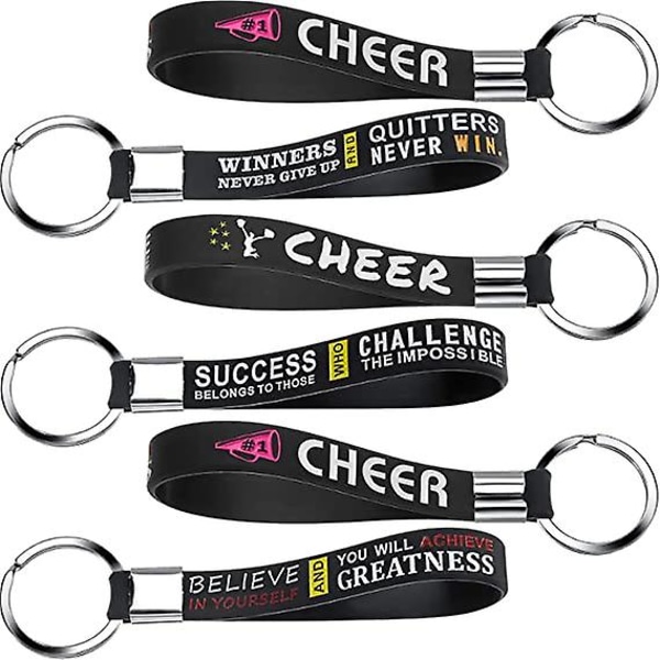 3 kpl Cheer-avaimenperä Cheer-lahjat Cheerleading-avaimenperä Motivaatiolainaukset Avaimenperä Inspiroiva silikoni-avaimenperä-avaimenperä naisille, tytöille Cheer