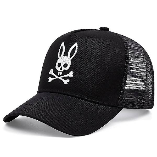Broderad basebollkeps kanin utomhus sport evenemang keps sommar solskydd andningsbar mesh keps A kanin svart
