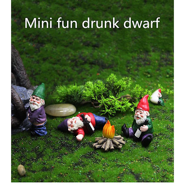 4 st Resin Moss Mikrolandskapsdekoration Utomhus Fairy Miniatyrträdgård Dvärg Ornament Hantverk Blomkruka Tillbehör Elf