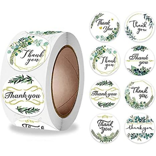 500 PCS Thank You Stickers 1 Inch Greenery Labels Stickers for Wedding Envelopes, Small Business, Bakeries, Handmade Goods