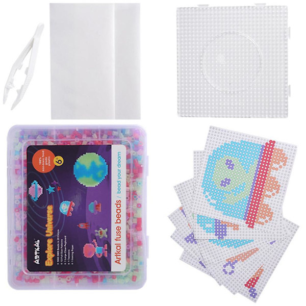 1 set smältpärlor kit pyssel smältande järnpärlor barn pysselverktyg (5mm pärlor)