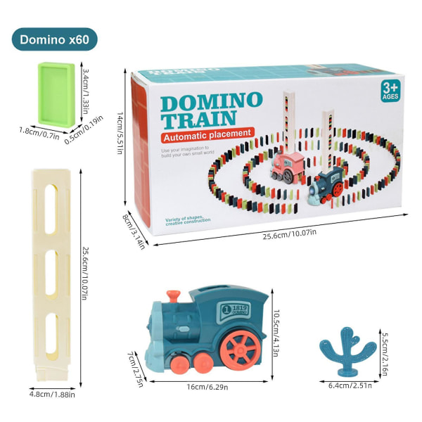 Automatisk Domino Tog Legetøj - 60/80/100 Stk, Opgrader elektrisk Tog Domino Sæt Legetøj