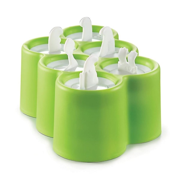 Pop-former 6 forskjellige lett-utløselige silikon popsicle-former i ett brett