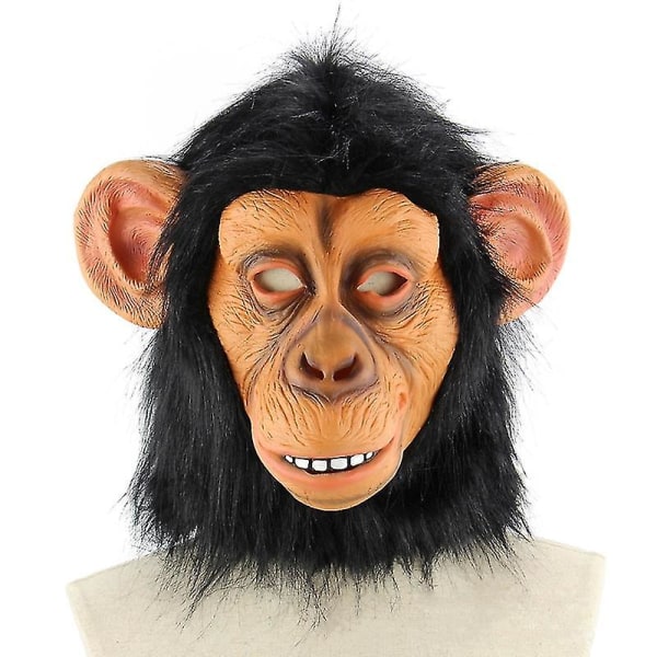 Monkey Mask Gorilla Mask Dyre Sjimpanse Gorilla Hode Masker Halloween Fest Kostyme Dekorasjoner Maskerade Cosplay