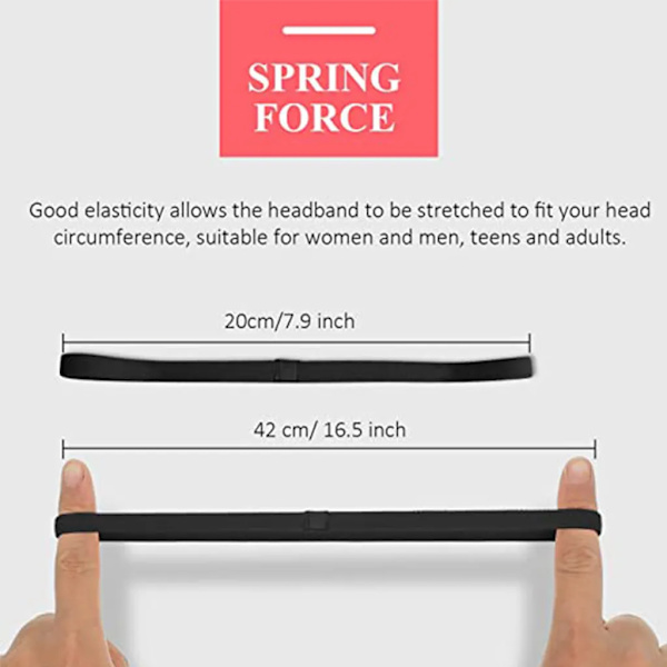 Hårband Sport Hårband för Kvinnor Män Sport Hårband Anti-Slip Svettband Hårband Elastiska Hårband för Löpning Fotboll Fitness Tennis Yoga