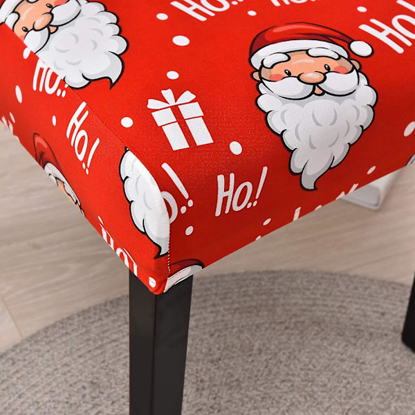 Julstolsöverdrag med Elastisk Rygg för Jul, Julmatsalstolsöverdrag, Universal Tvättad Fläcktålig för Fest Hem (
