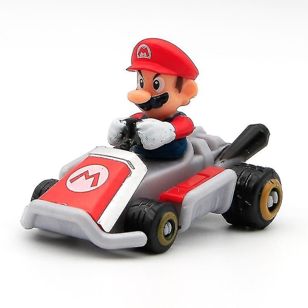 Super Mario -nukkepotkulauta 8 Mario -nukke Kart -kilpa-auto Leluauton malli Koristeet