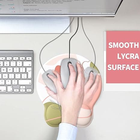Musematte Håndleddsstøtte, Ergonomisk Gel Musematte med Håndleddsstøtte, Komfortabel Datamusmatte for Bærbar PC, Musematte med Sklisikker PU-base(E)