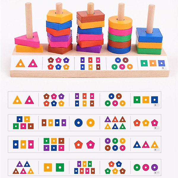 Geometriske former Byggeklodser Børns pædagogiske tidlige uddannelse Oplysningshjælpemidler Trælegetøj