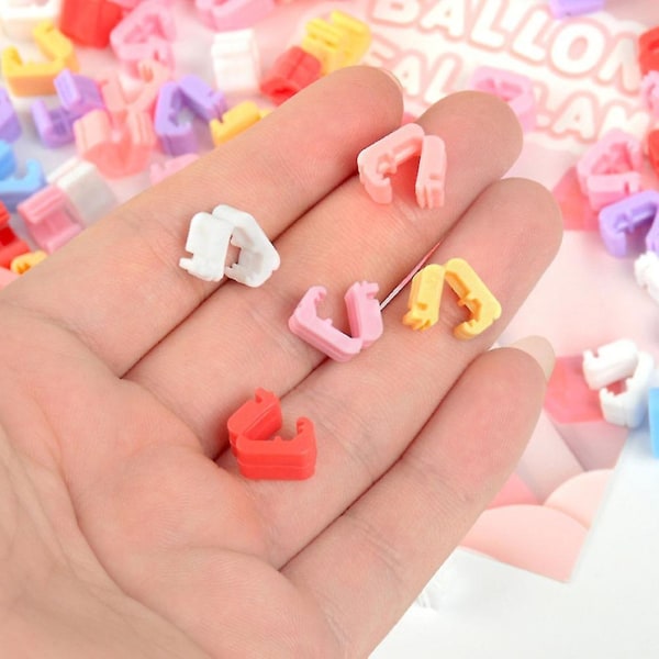 500 stk. Ballonclips i Plastik - Farvede Ballonclips - Ballonforsegling - Ballonclips