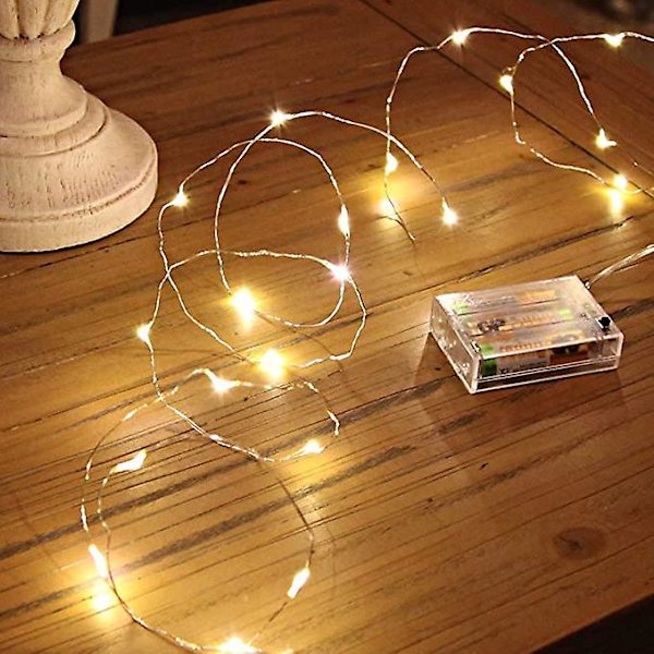 Batteridriven koppartrådsstjärnfe-lampa med LED-lampor