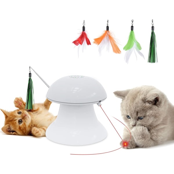 Kattfjäderleksak Automatisk roterande självlysande leksak, interaktiva  kattleksaker, kattfjäderleksaker för katt och kattungar, rolig interaktiv  kattleksak e3a1 | Fyndiq