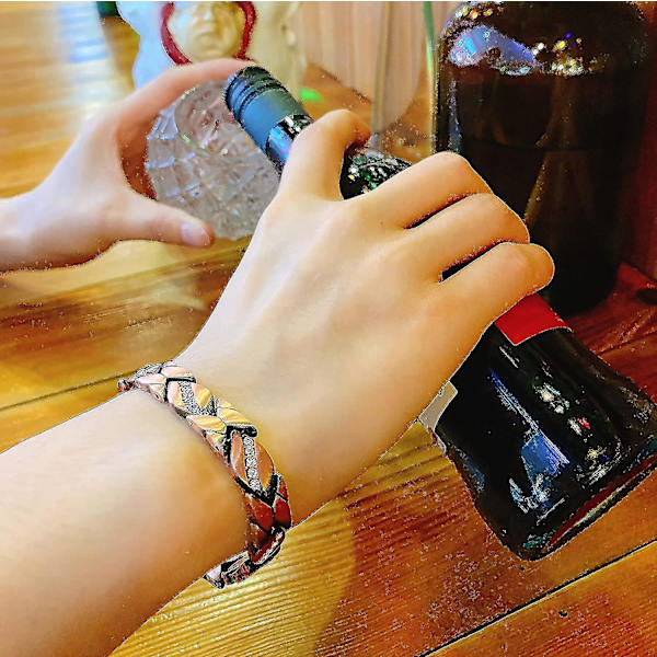 Koppararmband för kvinnor Magnetisk artrit terapi armband för smärta Kristall länk kedja charm smycken gåva 3500 Gauss magneter med justeringsverktyg_fs