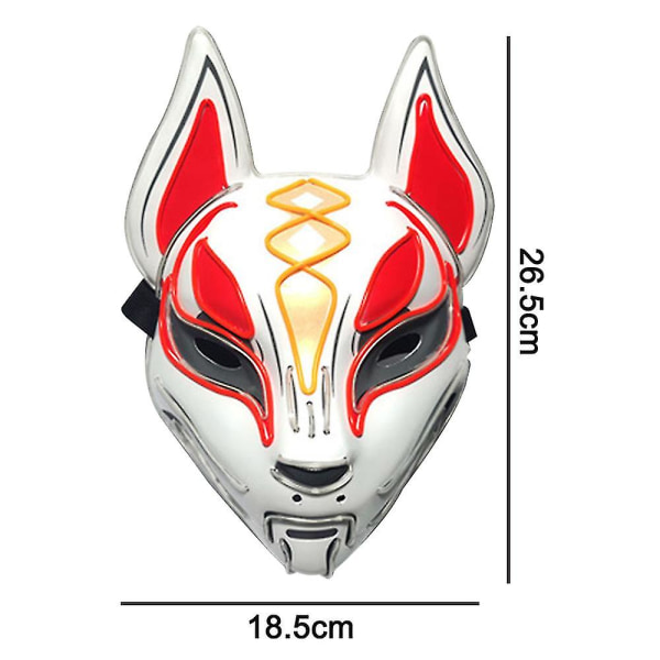 Halloween Masker - Fox Drift Mask - Led Maske - Light Up Mask til Halloween Cosplay Spil Festrekvisitter Maske Til Mand Kvinde Drenge Piger